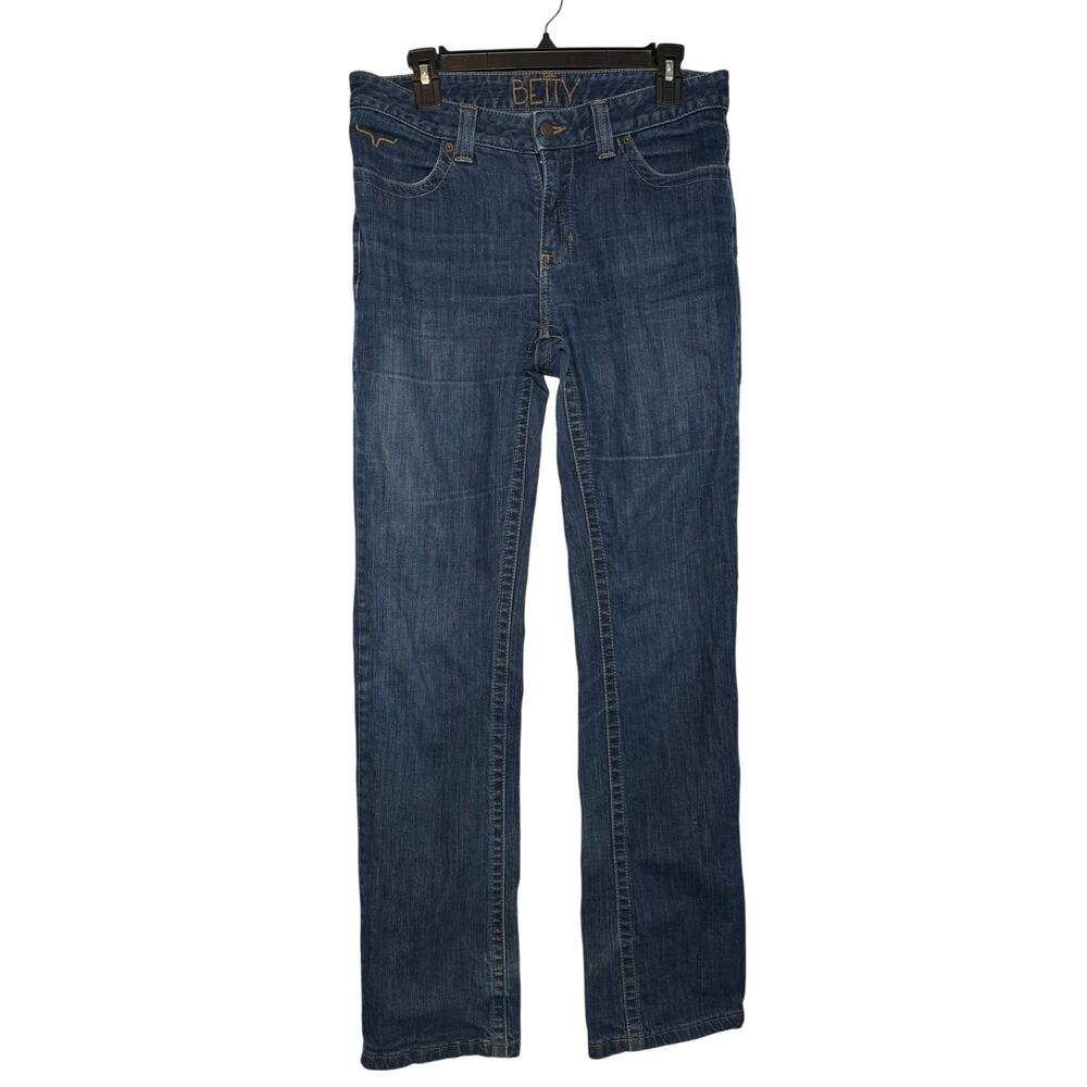 Kimes Ranch BETTY Jeans Women's 8/34 Blue Mid Rise Modest Bootcut Western Denim